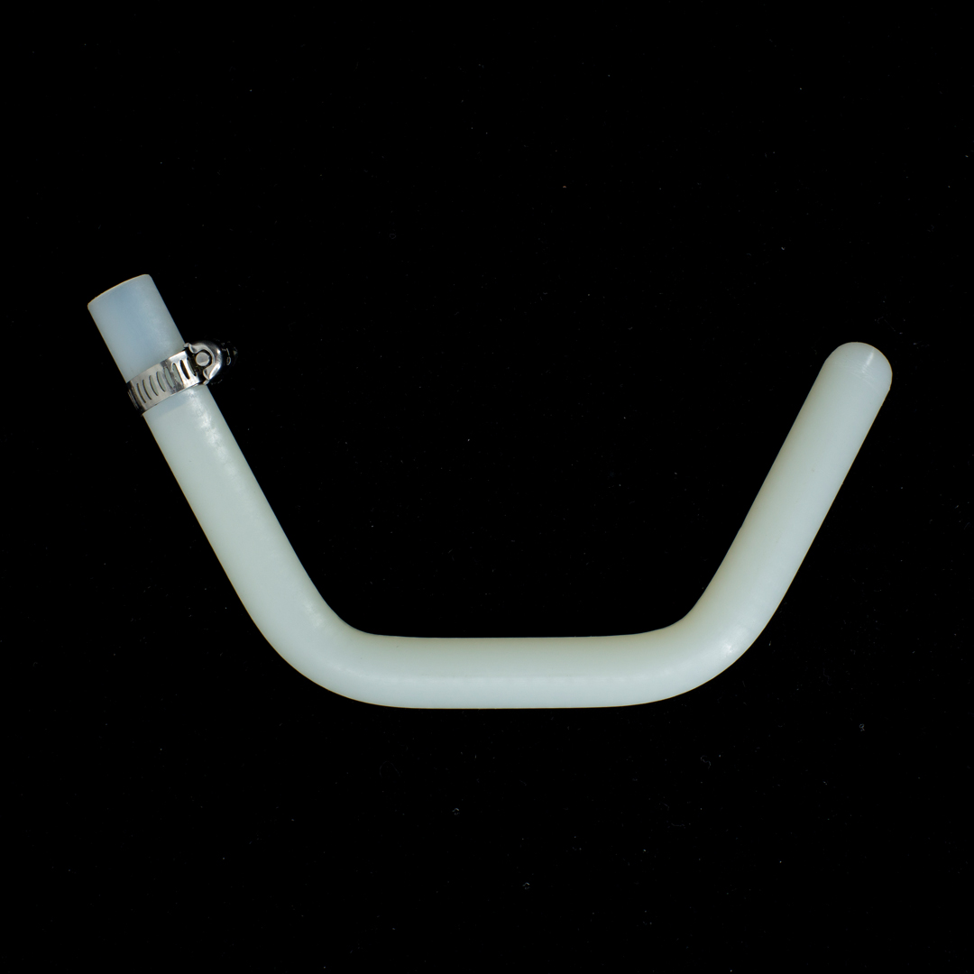 White curved bundu basher tip for a cane