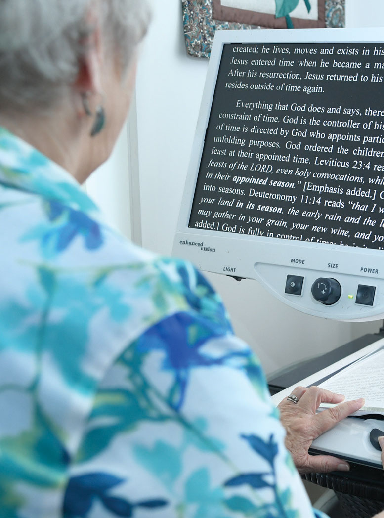 Woman reading on the computer