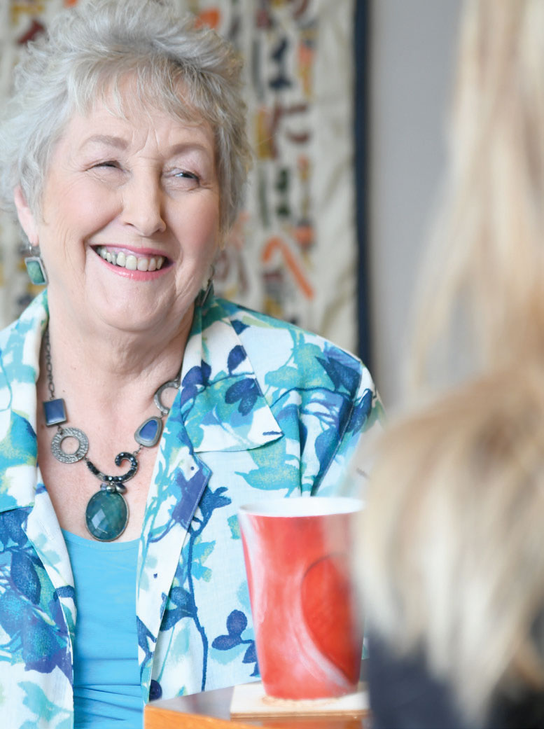 Woman smiling at a counsellor
